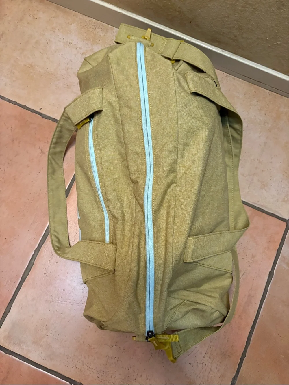 Nike Mustard Yellow Duffel Bag with White Logo